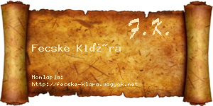 Fecske Klára névjegykártya