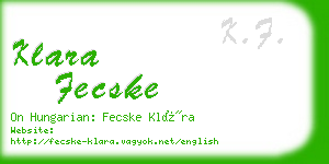 klara fecske business card